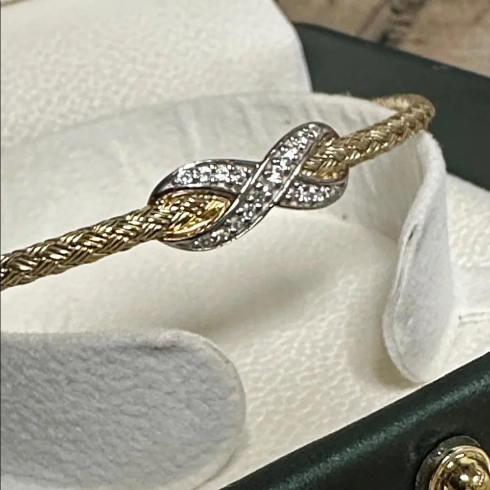 Charles Garnier nwot infinity gold silver 925 Peru stamped expandable bracelet - Picture 3 of 7